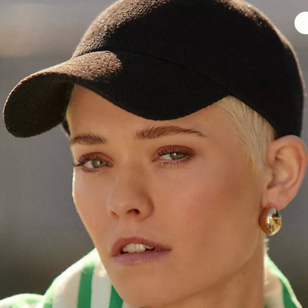 Anthropologie Wyeth Nubby Black Weave Baseball Cap Hat